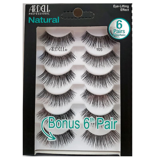 Ardell False Eyelashes Black #105 6 Pack 68985