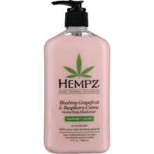 Load image into Gallery viewer, Hempz Blushing Grapefruit &amp; Raspberry Creme Herbal Body Moisturizer - 17 fl. oz