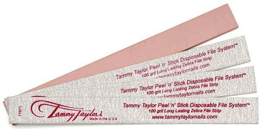 Tammy Taylor Nail File  Peel 'N' Stick Disposable Zebra File-100grit - 50 count