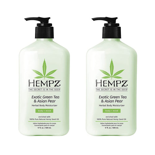 Hempz Body Moisturizer Green Tea and Asian Pear 17 fl. oz (Pack of 2)