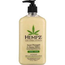 Load image into Gallery viewer, Hempz Sweet Pineapple &amp; Honey Melon Herbal Body Moisturizer - 17 fl. oz