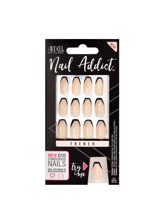 Ardell Press-on Nails Nail Addict Eco French Noir #67216