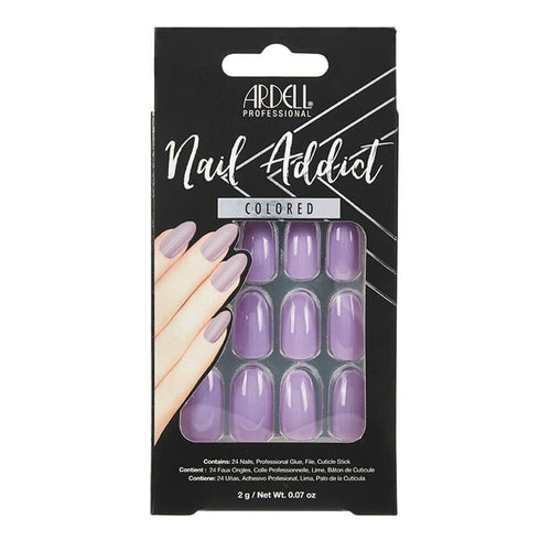 Ardell Press-on Nails Nail Addict Solid Lovely Lavender #66437 ds