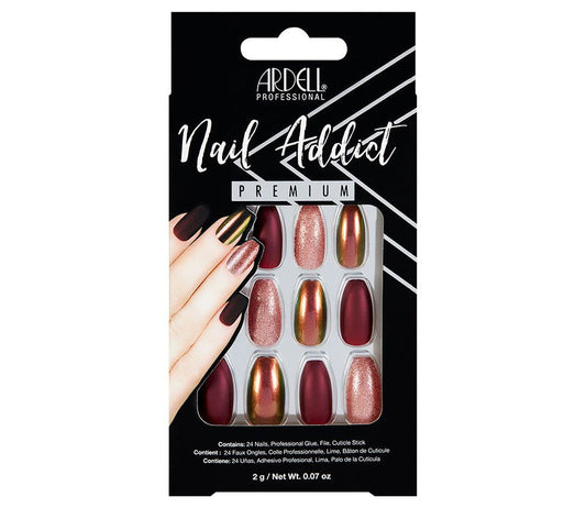 Ardell Press-on Nails Premium Nail Addict Red Cateye #75890