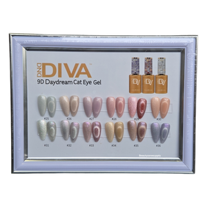 DND Diva Framed Color Swatches Set 25 to 36 9D Daydream Cat Eye Gel