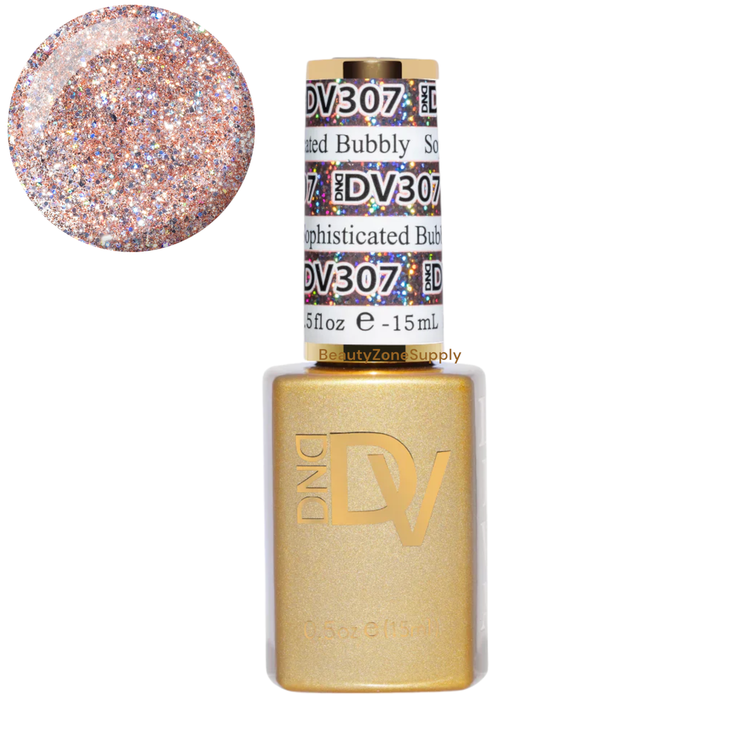 DND Diva Gel Polish Platinum Sophisticated Bubbly 0.5 oz #307