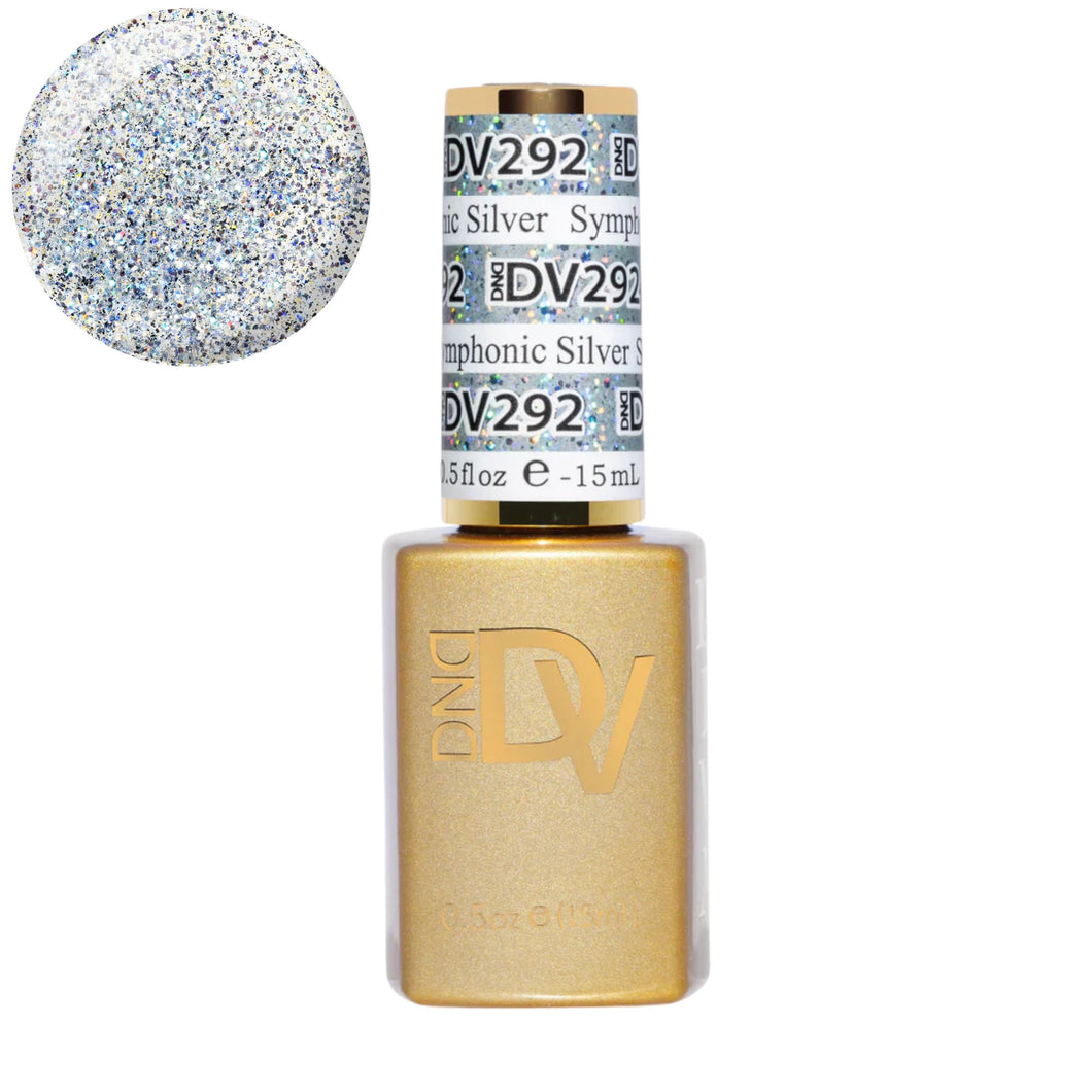 DND Diva Gel Polish Platinum Symphonic Silver 0.5 oz #292