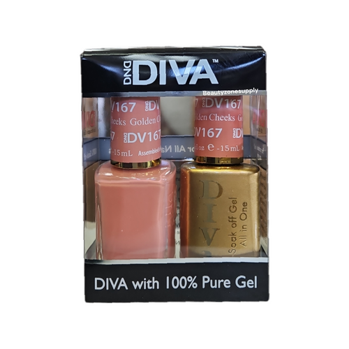 DND Diva Duo Gel & Lacquer 167 Golden Cheeks