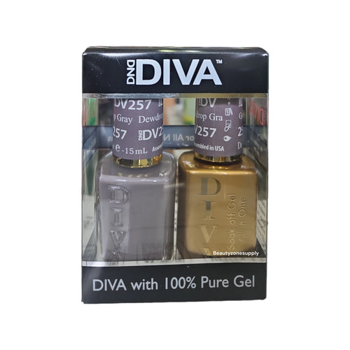 DND Diva Duo Gel & Lacquer 257 Dewdrop Grey