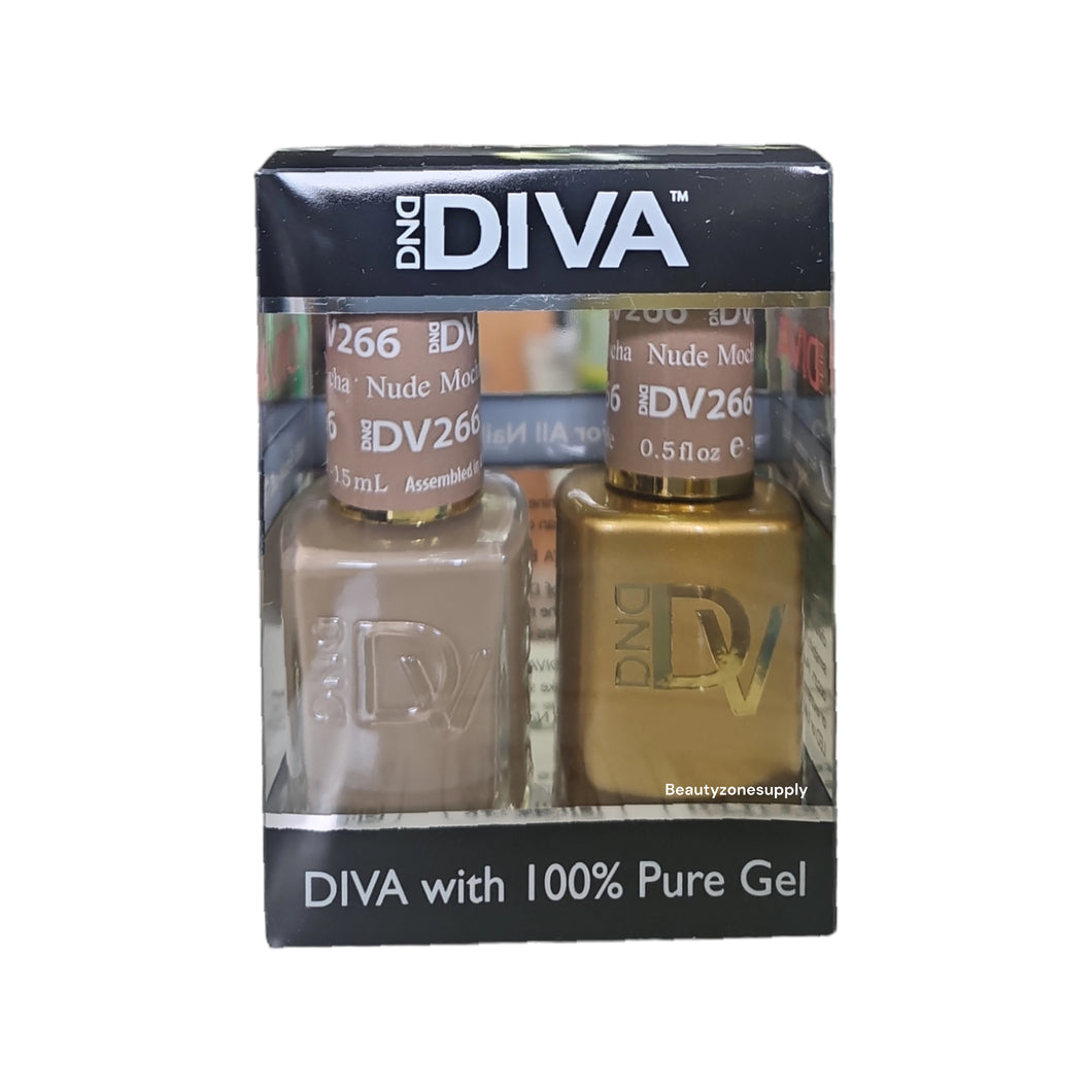 DND Diva Duo Gel & Lacquer 266 Nude Mocha