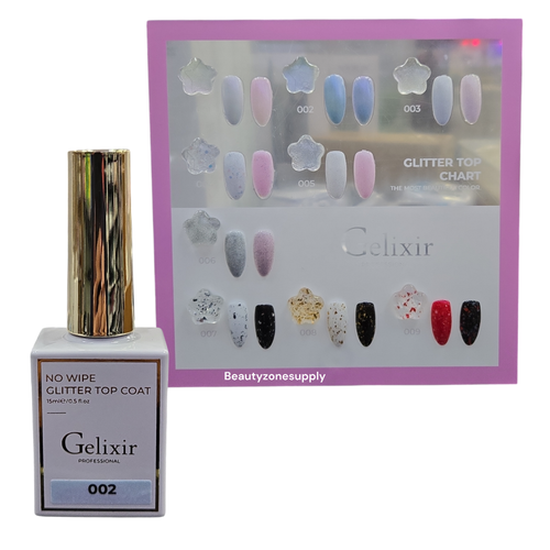 Gelixir Glitter Top Coat No-wipe 15 mL / 0.5 oz #002