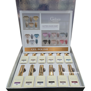 Gelixir Gel Polish Glitter Gel Set 12 Color