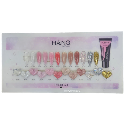 Hang Easy Tap Hybrid Gel UV/LED set 12 tube 60 mL new