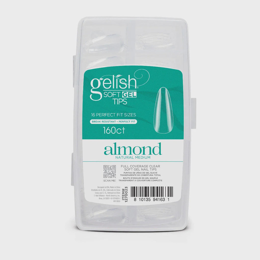 Harmony Gelish Soft Gel Tips Medium Almond 160 ct #1270023