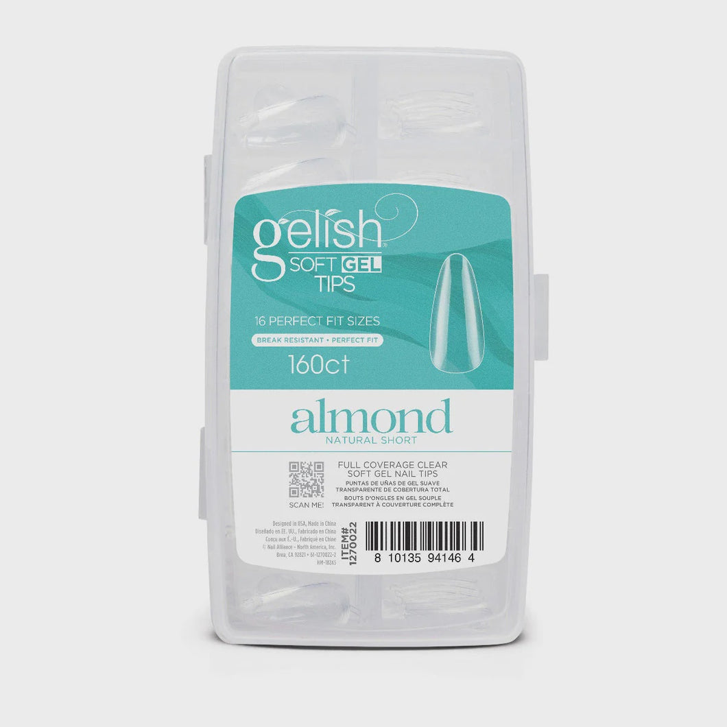 Harmony Gelish Soft Gel Tips Short Almond 160 ct #1270022