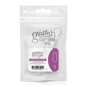 Harmony Gelish Soft Gel Tips Medium Coffin 50 CT Refill