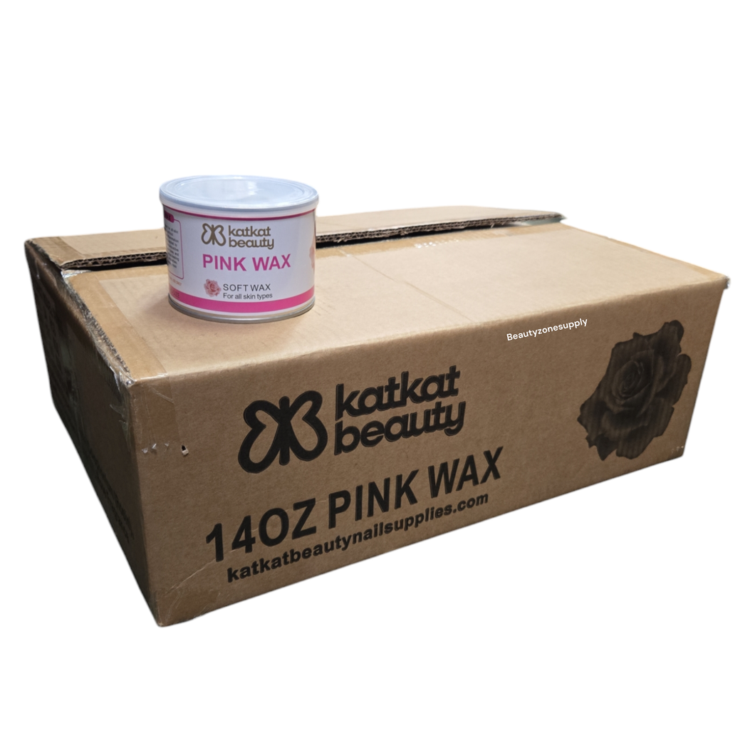 KAT Wax Pink Wax 14 oz Soft Wax Case 24 can