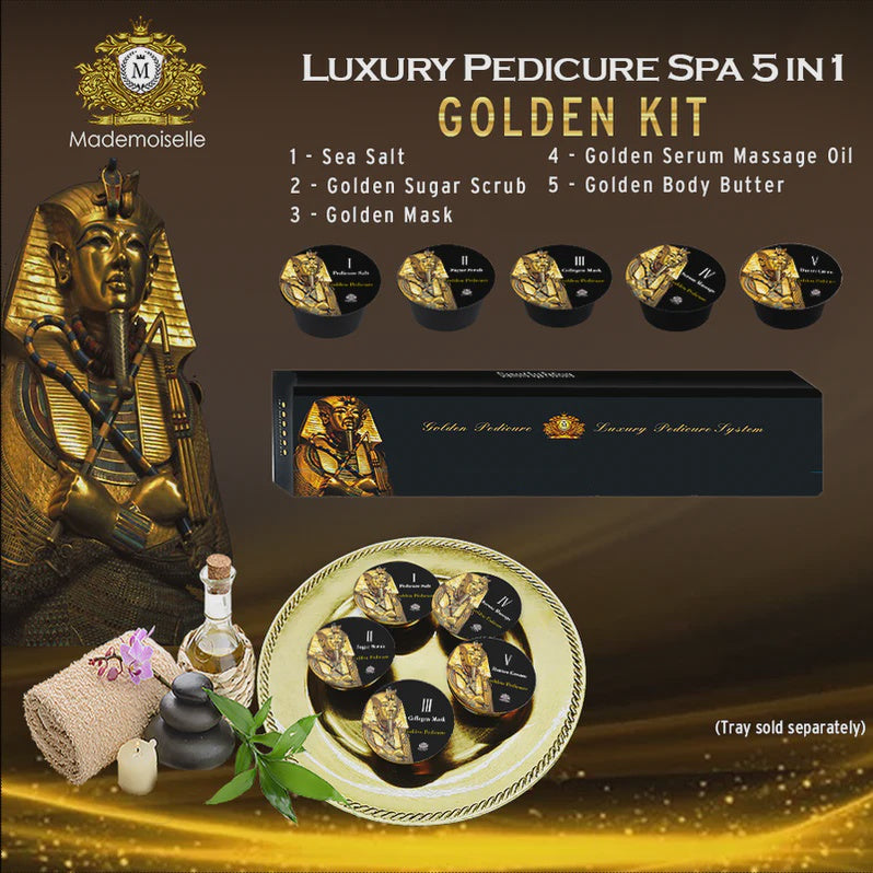 Luxury Mademoiselle Pedicure 5 in 1 Golden Kit