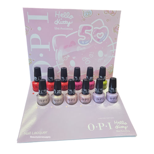 OPI Nail Lacquer 50th Hello Kitty Project Golden NAIL LACQUER 12PC #DCHK04