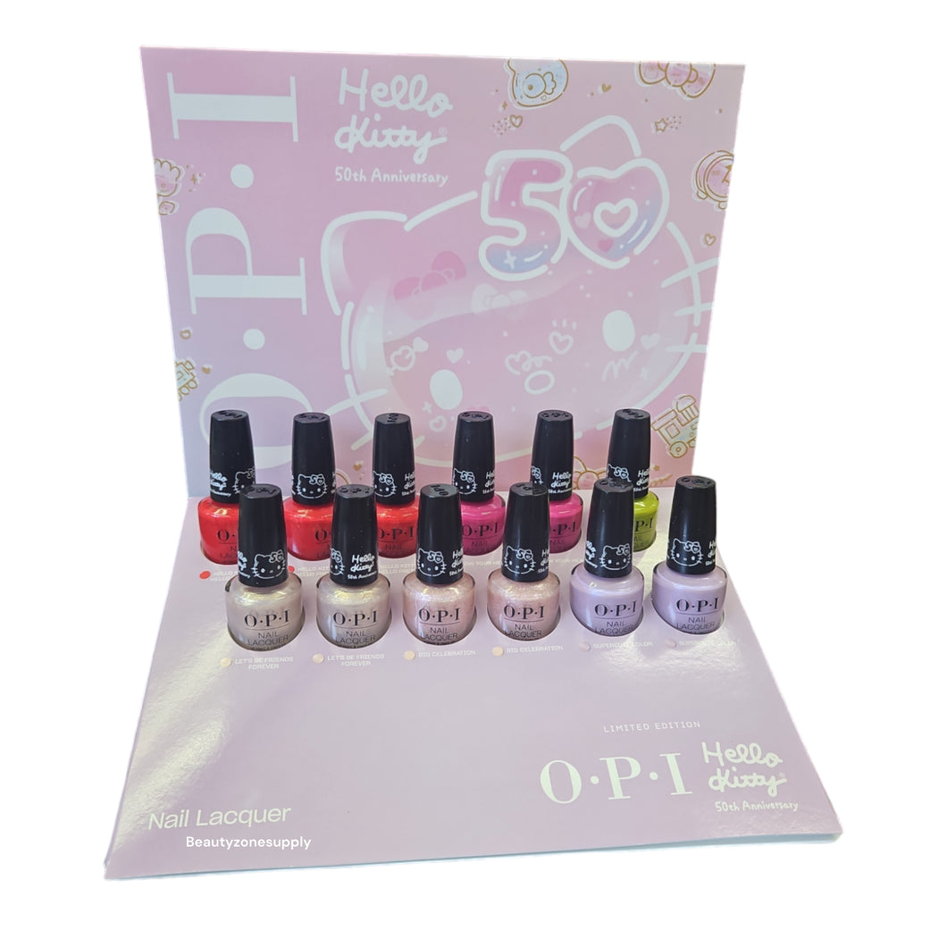 OPI Nail Lacquer 50th Hello Kitty Project Golden NAIL LACQUER 12PC #DCHK04