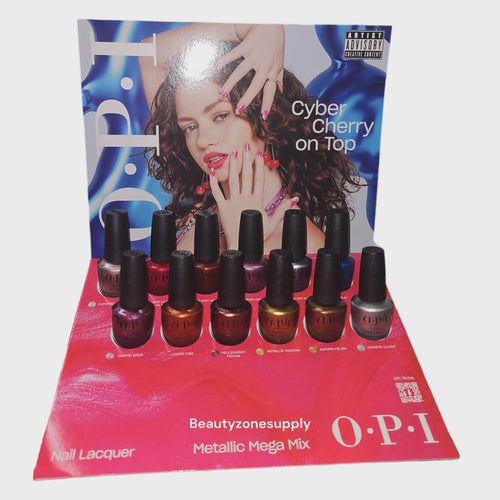 Opi Nail Lacquer Fall 2024 Metallic Mega Mix Cyber Cherry On Top 12 pcs