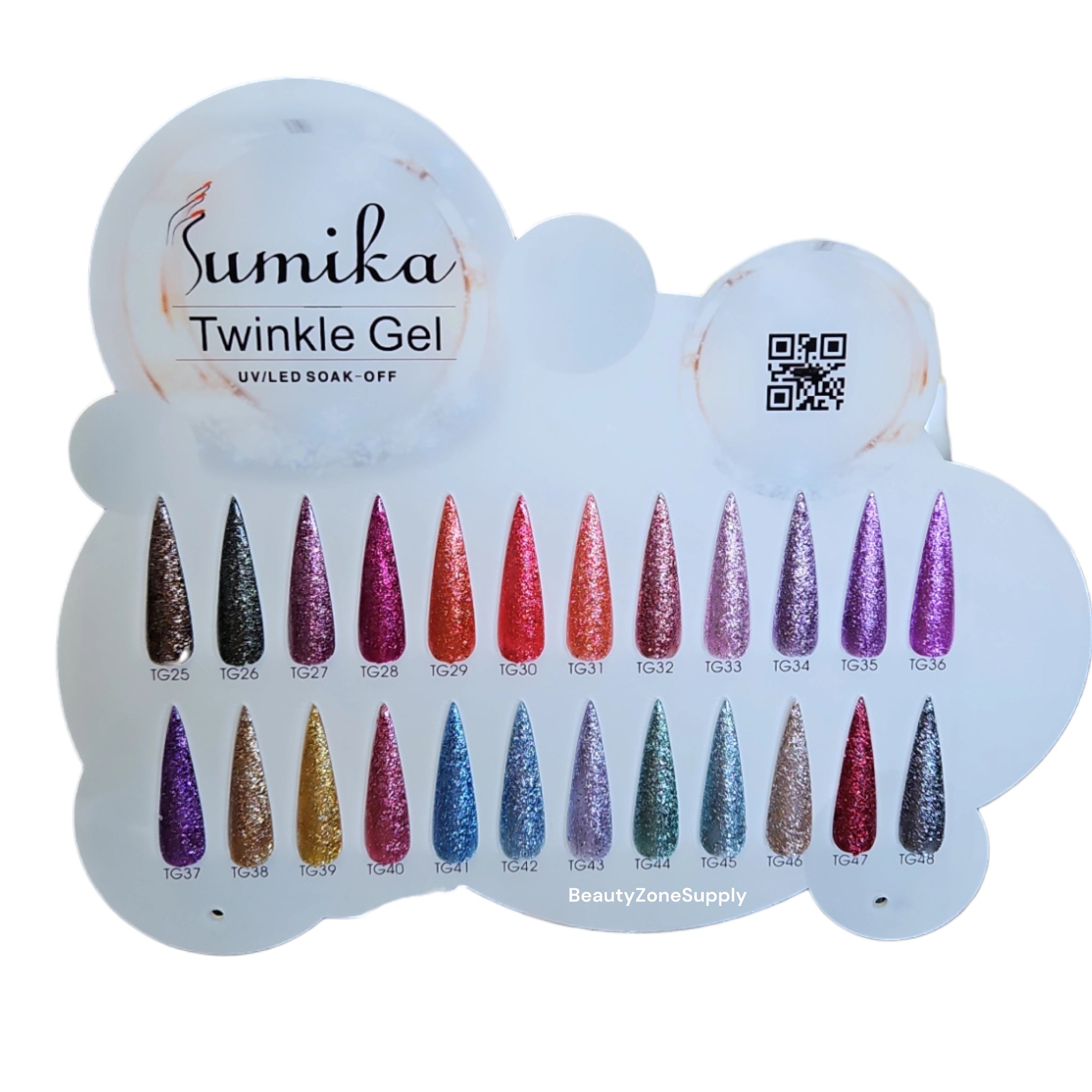 Sumika Soak off Gel Twinkle Gel .05 oz Set 2 – Beauty Zone Nail Supply