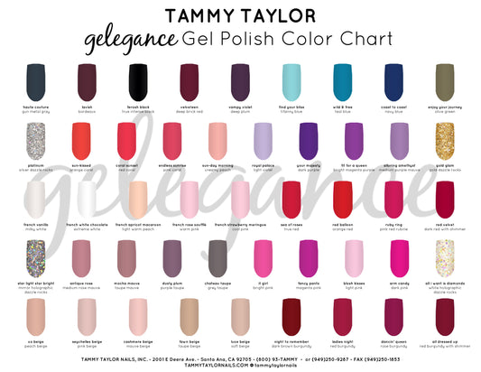 Tammy Taylor Nails - Manicure Pedicure Gelegance soak off gel Color