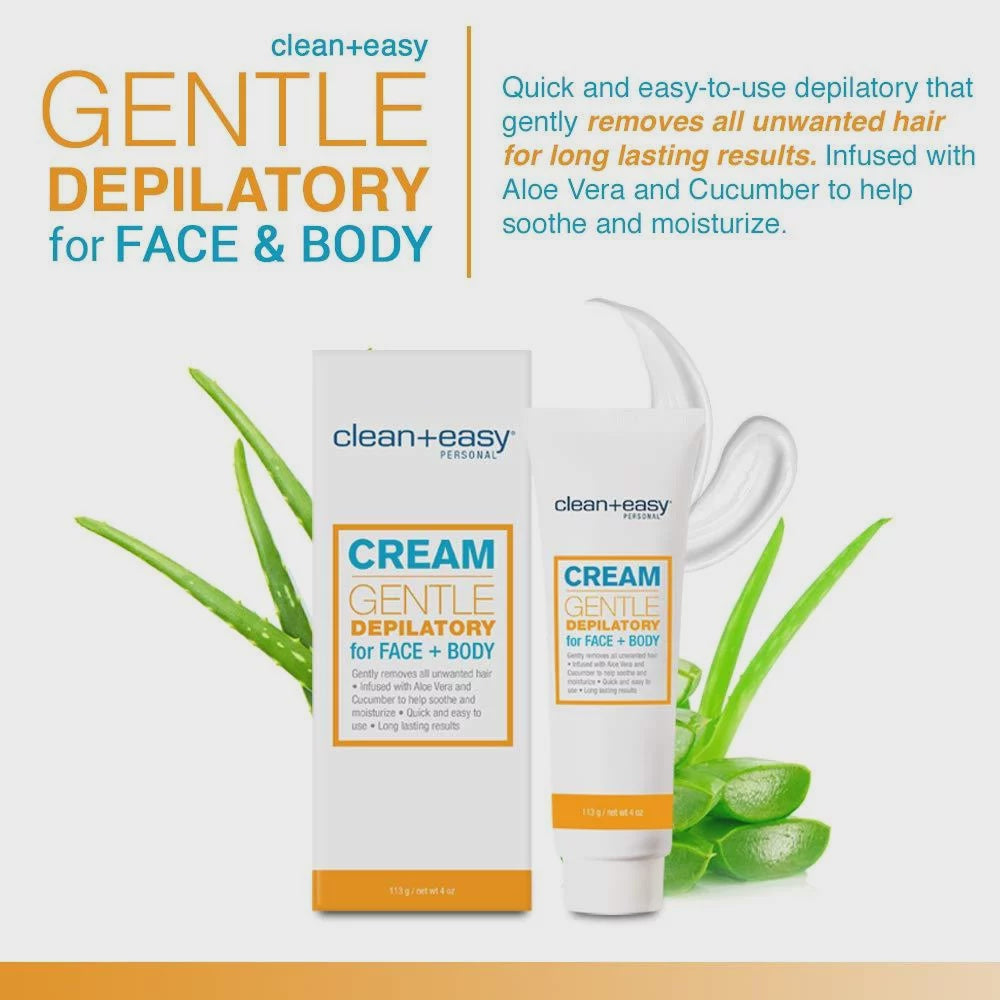 Clean+Easy Cream Hair Depilatory For Face + Body 4oz #45023