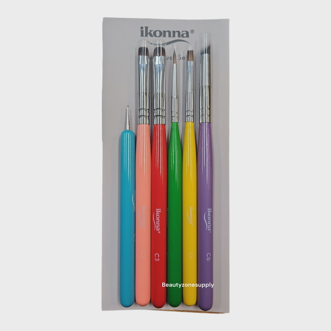 ikonna Gel Art brush set 6 pcs #Set C