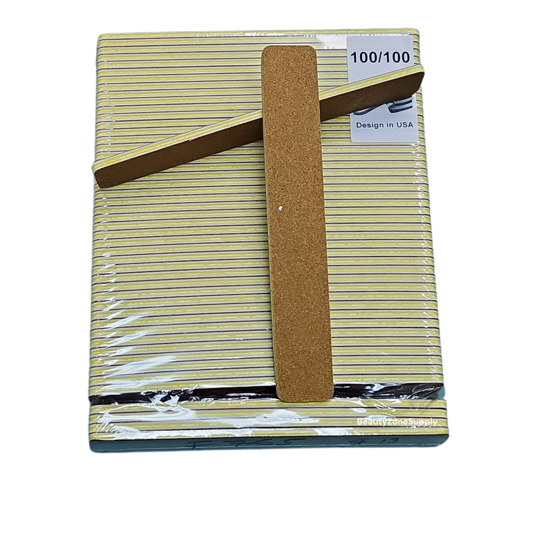 Nail File Jumbo 100/100 Garnet Brown 50 pcs USA #F765