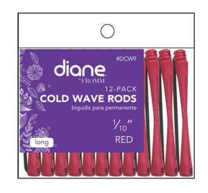 Diane Cold Wave Rods 1/10" Red - 12 Pack #DCW9