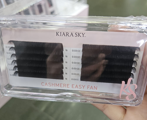 Kiara Sky Lash Extensions Cashmere Easy Fan Thickness 0.03 Curl CC Length 16mm CECC316