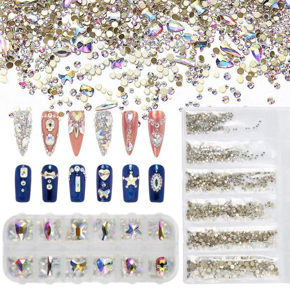 Diamond Nail Art Mixed Tray 12 Shapes