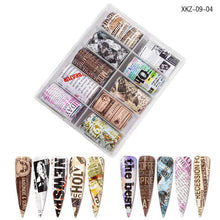 Load image into Gallery viewer, 10pcs Nail Foil Set Mix Designs Adhesive Wraps Transfer Paper Nail Art-Beauty Zone Nail Supply