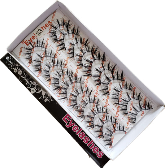 BeautyZone Best Fake False Eyelashes 10 Pair #33-Beauty Zone Nail Supply