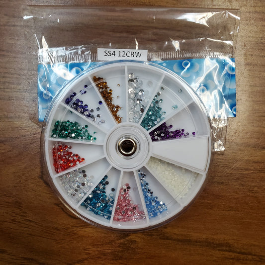 SS4 12CRW 12 Color Rhinestones Wheel-Beauty Zone Nail Supply