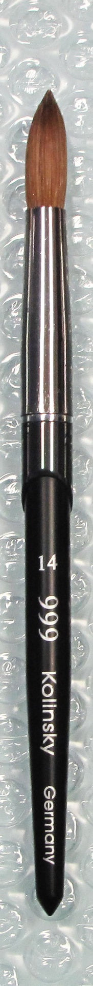 999 kolinsky acrylic nail brush black titanium size 14 - BeautyzoneNailSupply