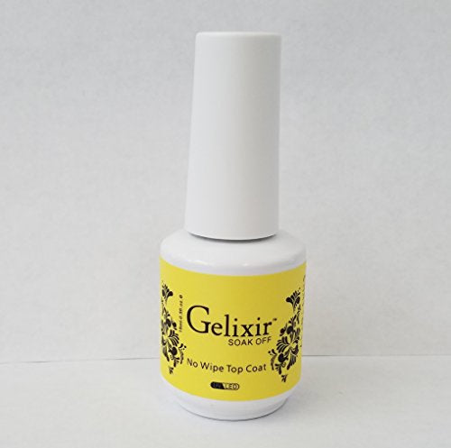 Gelixir Soak Off Gel Top Coat No-wipe .5 oz / 15 mL-Beauty Zone Nail Supply