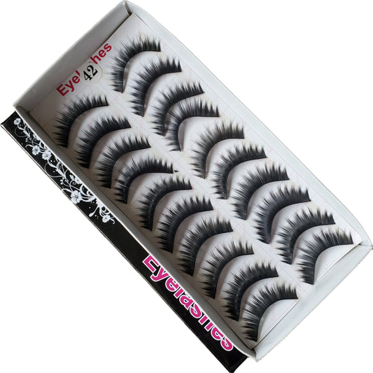 BeautyZone Best Fake False Eyelashes 10 Pair #42-Beauty Zone Nail Supply