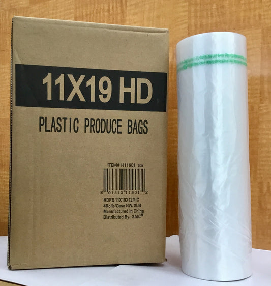 ROLL PLASTIC HDPE BAG 11X19 (LEG) - CASE 0F 4 ROLLS-Beauty Zone Nail Supply