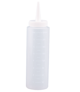 8 oz Natural LDPE bottle with Long Tip Yorker tip 300432