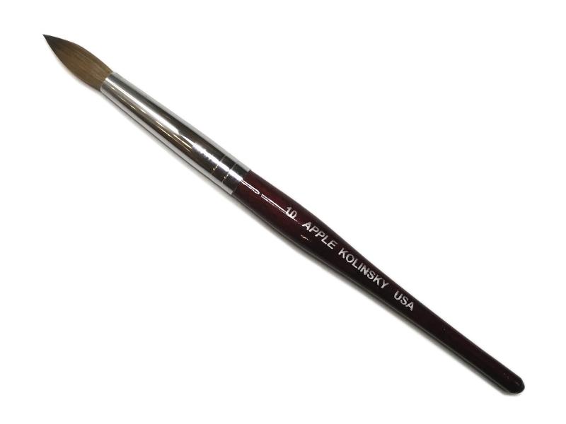 Apple Acrylic Nail Brush Kolinsky Red wood Size 10-Beauty Zone Nail Supply