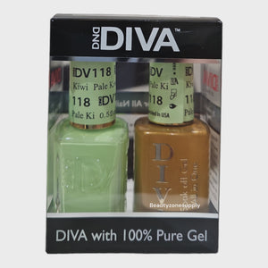 DND Diva Duo Gel & Lacquer 118 Pale Kiwi