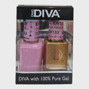 DND Diva Duo Gel & Lacquer 132 Mauve Token