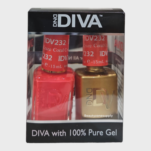 DND Diva Duo Gel & Lacquer 232 Coral Craze