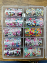 Load image into Gallery viewer, 10pcs Nail Foil Set Mix Designs Adhesive Wraps Transfer Paper Nail Art-Beauty Zone Nail Supply