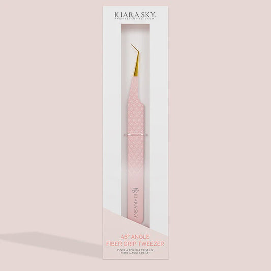 Kiara Sky Lash 45° Angle Fiber Grip Eyelash Tweezer LT08