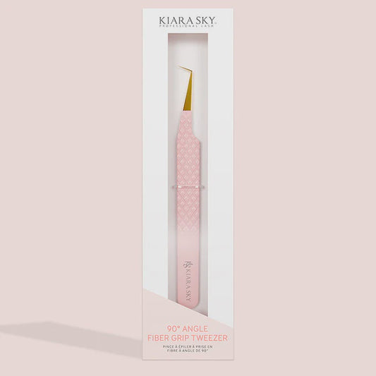 Kiara Sky Lash 90° Angle Fiber Grip Eyelash Tweezer LT09