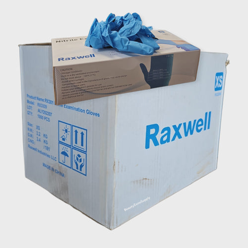 Raxwell Nitrile Examination Gloves Blue Case 10 Box