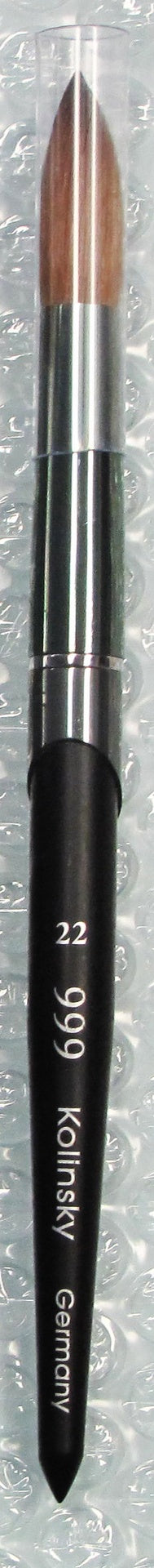 999 kolinsky acrylic nail brush black titanium size 22 - BeautyzoneNailSupply